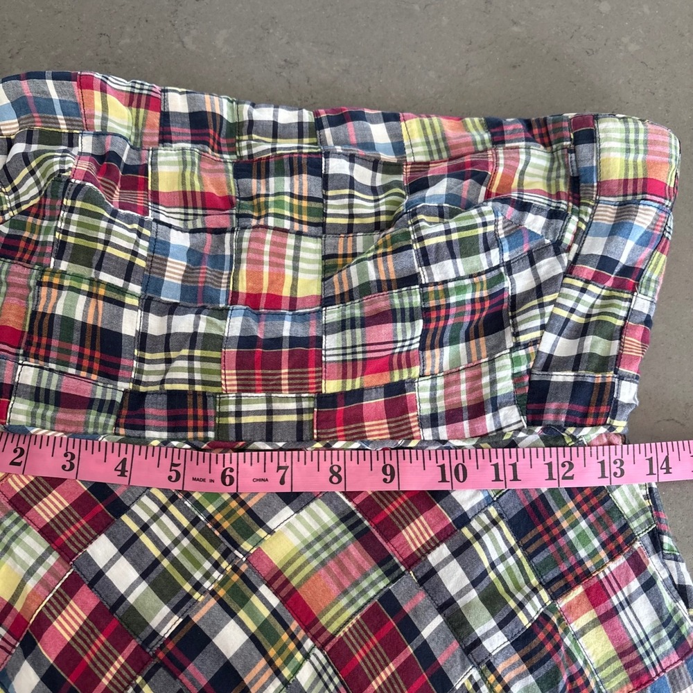 J. Crew Women Madras Midi Dress Strapless Fit Flare Patchwork Preppy Y2K Wmn 8 - Picture 9 of 11